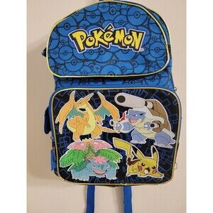 Pokemon Backpack Book Bag Nintendo Kids School Pikachu FAB Starpoint Black Blue